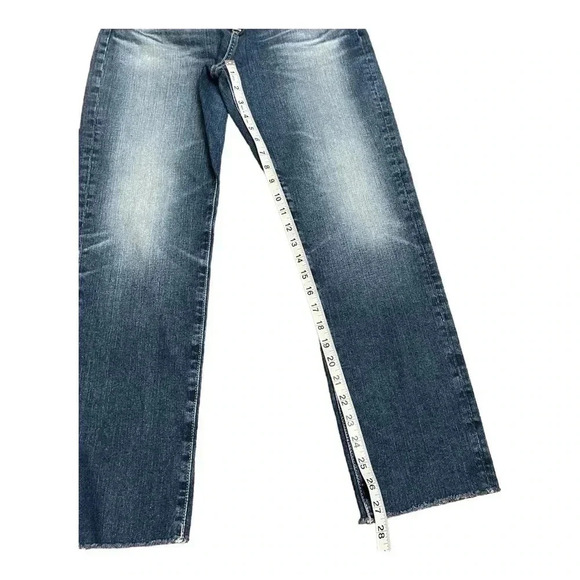 AG-ED Denim Ex-Boyfriend Slouchy Slim Cropped Raw Hem Jeans Womens size 27R - Picture 10 of 15